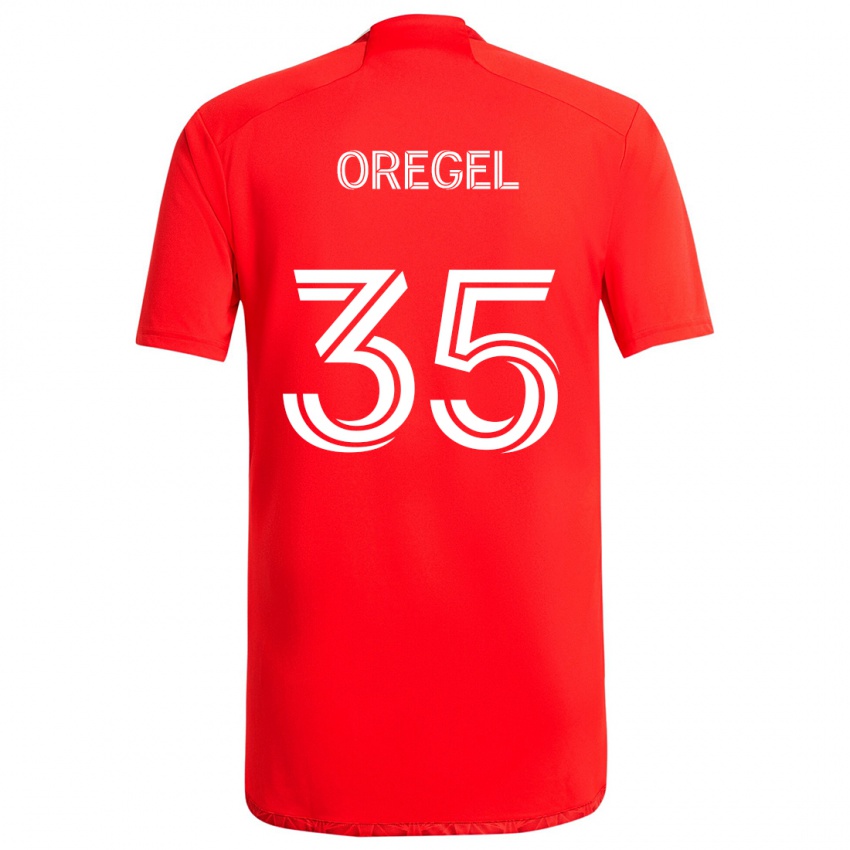 Børn Sergio Oregel #35 Rød Hvid Hjemmebane Spillertrøjer 2024/25 Trøje T-Shirt