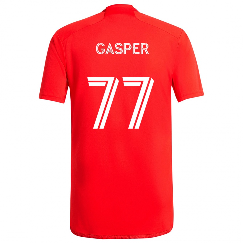 Børn Chase Gasper #77 Rød Hvid Hjemmebane Spillertrøjer 2024/25 Trøje T-Shirt