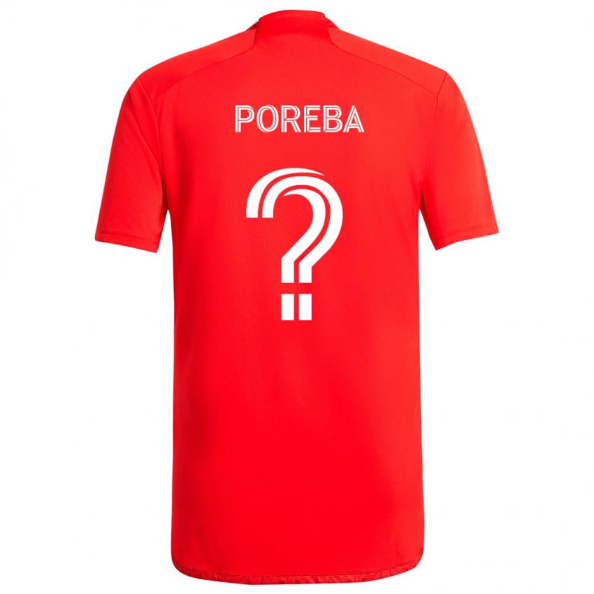 Børn David Poreba #0 Rød Hvid Hjemmebane Spillertrøjer 2024/25 Trøje T-Shirt