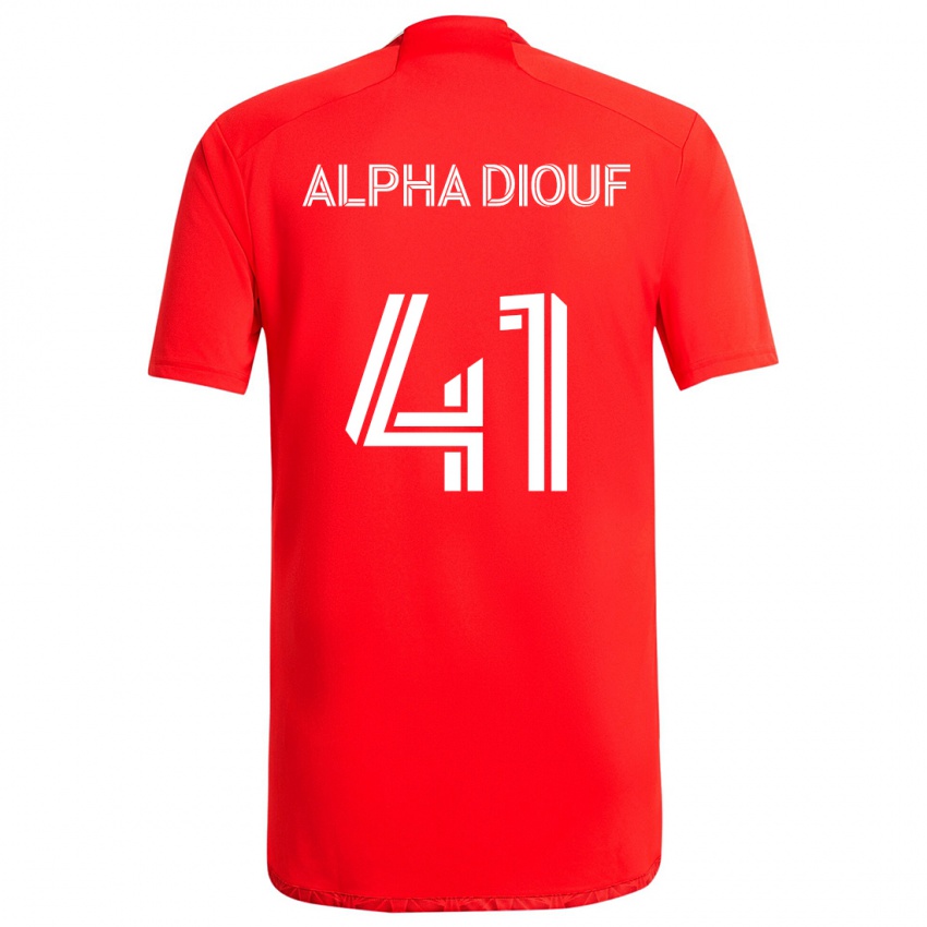 Børn Jean Alpha Diouf #41 Rød Hvid Hjemmebane Spillertrøjer 2024/25 Trøje T-Shirt