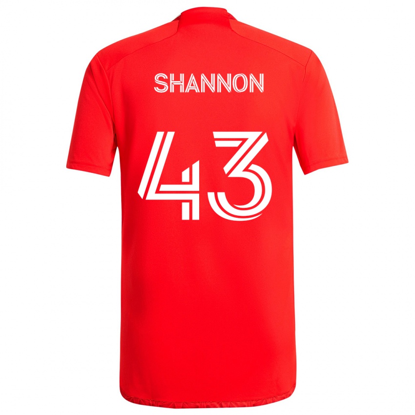 Børn Jaylen Shannon #43 Rød Hvid Hjemmebane Spillertrøjer 2024/25 Trøje T-Shirt