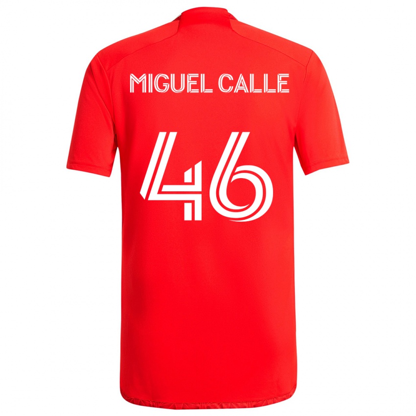 Børn Juan Miguel Calle #46 Rød Hvid Hjemmebane Spillertrøjer 2024/25 Trøje T-Shirt