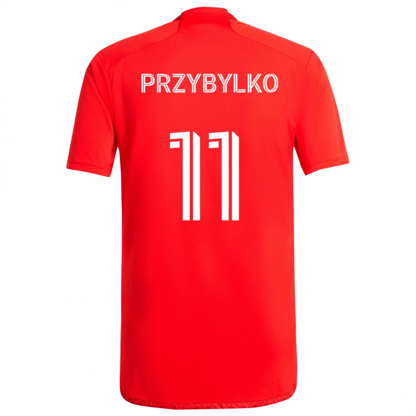 Børn Kacper Przybylko #11 Rød Hvid Hjemmebane Spillertrøjer 2024/25 Trøje T-Shirt