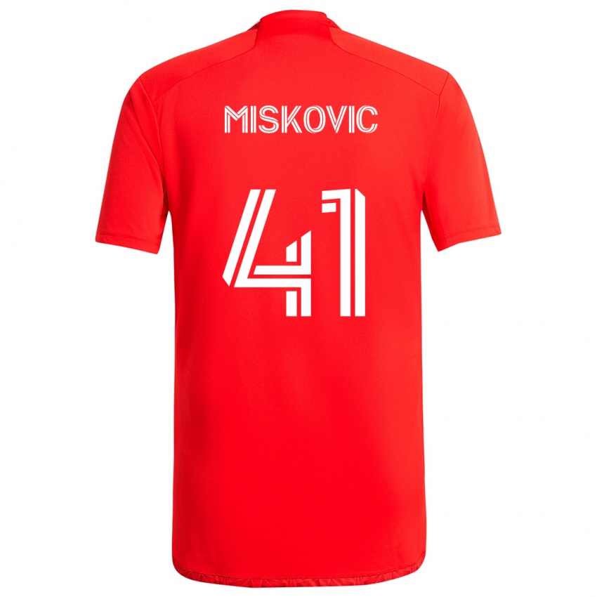 Børn Mihajlo Miskovic #41 Rød Hvid Hjemmebane Spillertrøjer 2024/25 Trøje T-Shirt