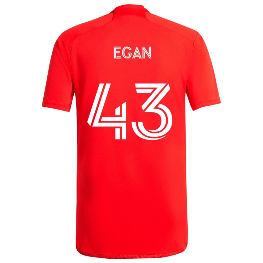 Børn Noah Egan #43 Rød Hvid Hjemmebane Spillertrøjer 2024/25 Trøje T-Shirt