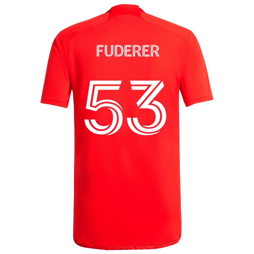 Børn Jake Fuderer #53 Rød Hvid Hjemmebane Spillertrøjer 2024/25 Trøje T-Shirt