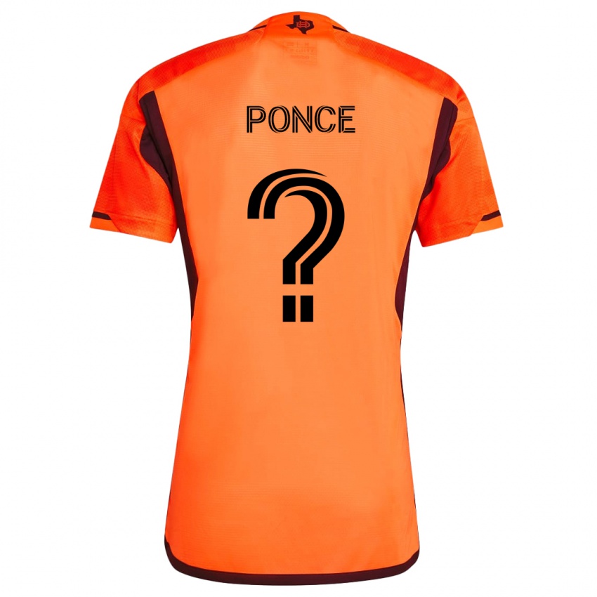 Børn Ezequiel Ponce #0 Orange Sort Hjemmebane Spillertrøjer 2024/25 Trøje T-Shirt