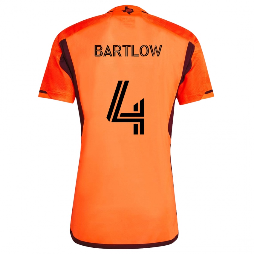 Børn Ethan Bartlow #4 Orange Sort Hjemmebane Spillertrøjer 2024/25 Trøje T-Shirt