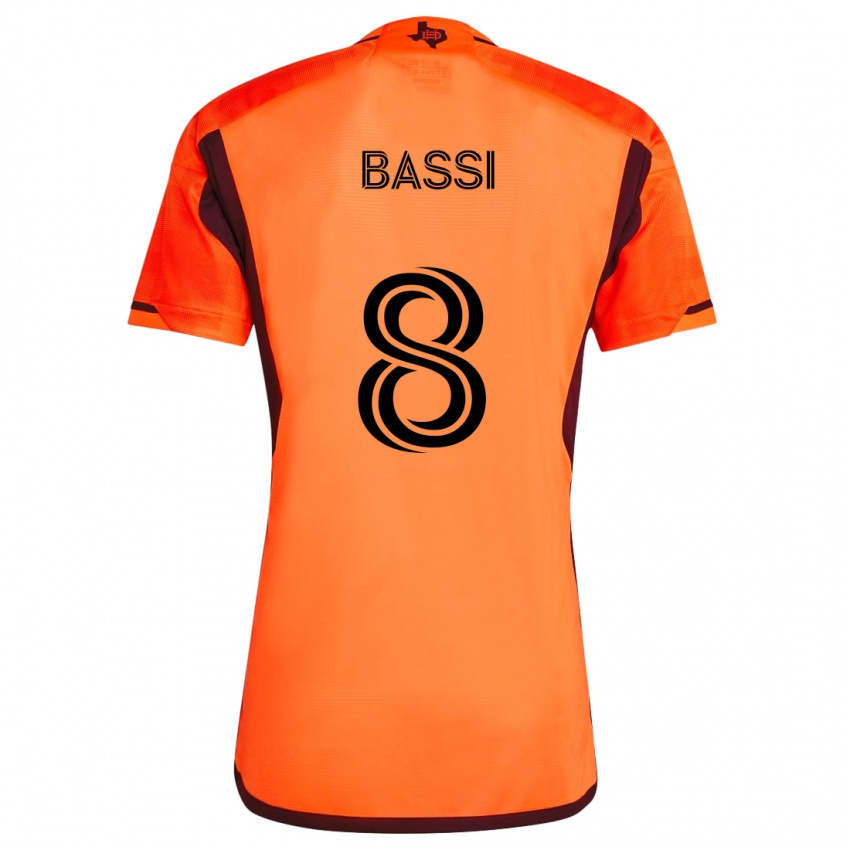 Børn Amine Bassi #8 Orange Sort Hjemmebane Spillertrøjer 2024/25 Trøje T-Shirt