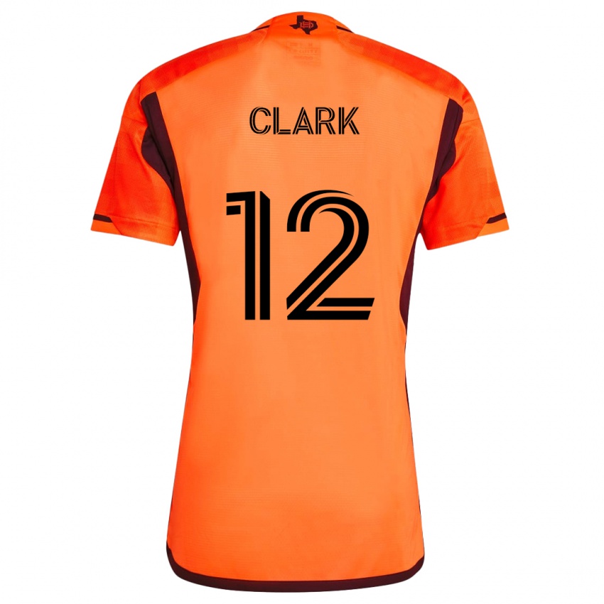 Børn Steve Clark #12 Orange Sort Hjemmebane Spillertrøjer 2024/25 Trøje T-Shirt