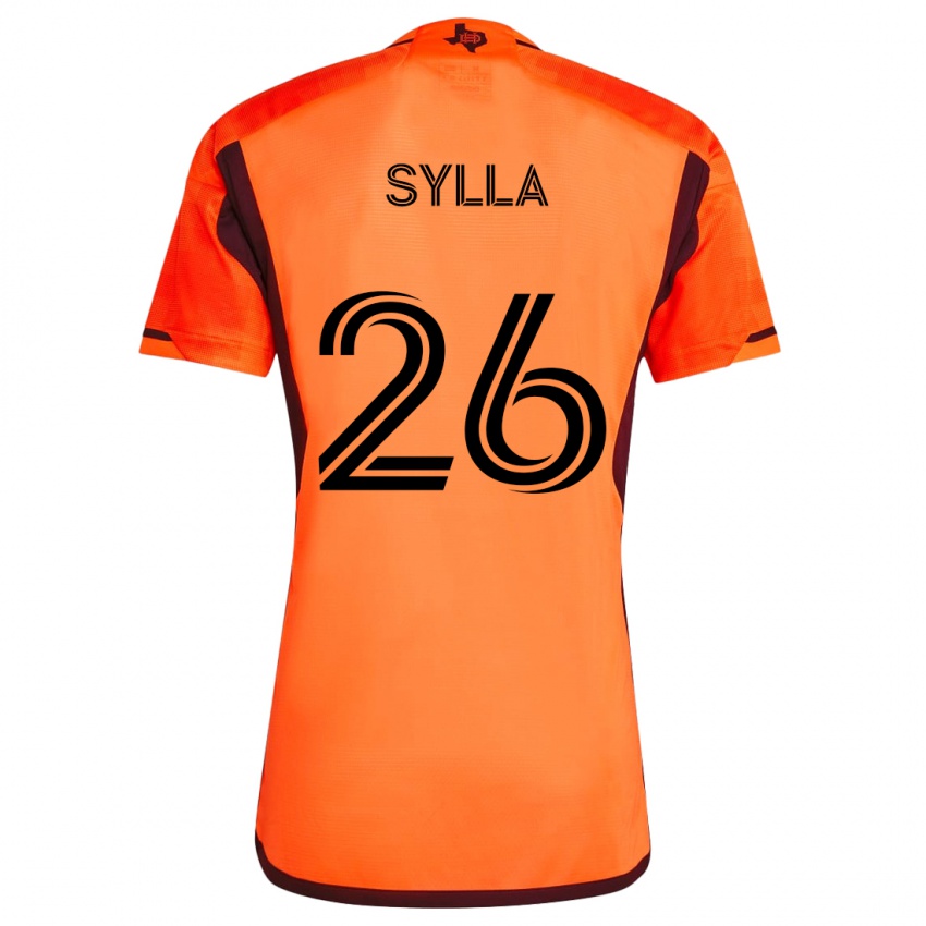 Børn Ousmane Sylla #26 Orange Sort Hjemmebane Spillertrøjer 2024/25 Trøje T-Shirt