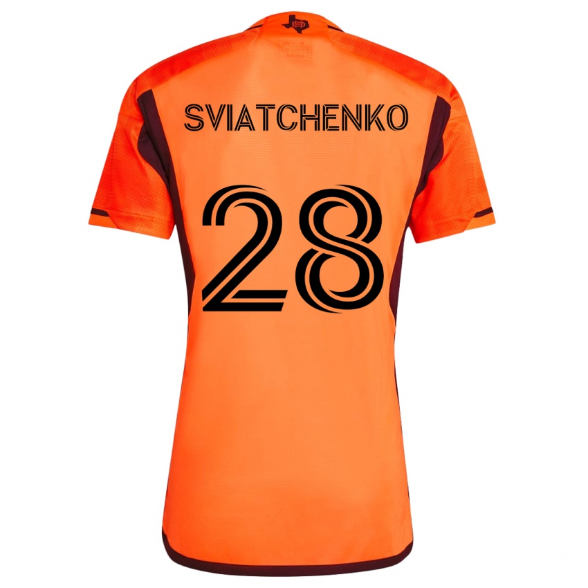 Børn Erik Sviatchenko #28 Orange Sort Hjemmebane Spillertrøjer 2024/25 Trøje T-Shirt