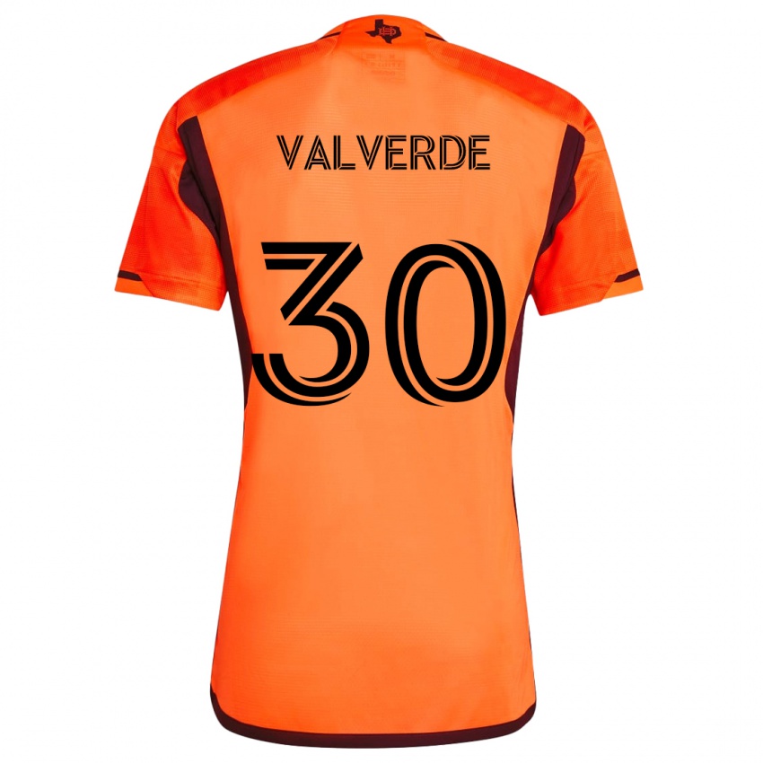 Børn Jefferson Valverde #30 Orange Sort Hjemmebane Spillertrøjer 2024/25 Trøje T-Shirt