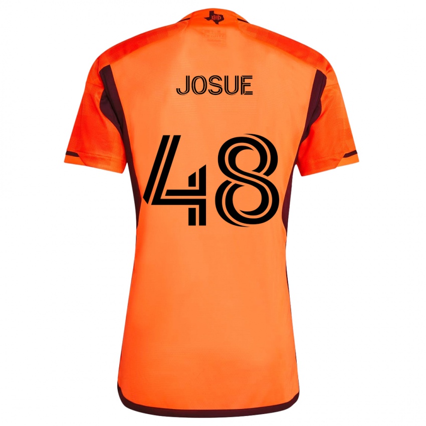 Børn Josué #48 Orange Sort Hjemmebane Spillertrøjer 2024/25 Trøje T-Shirt