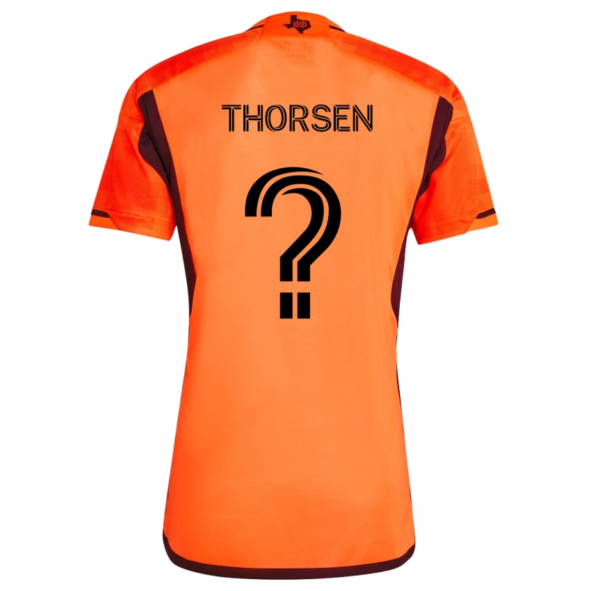 Børn Liam Thorsen #0 Orange Sort Hjemmebane Spillertrøjer 2024/25 Trøje T-Shirt