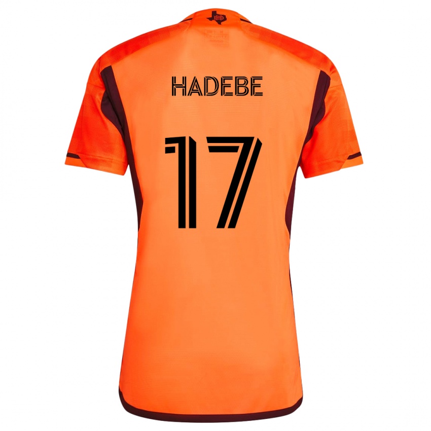 Børn Teenage Hadebe #17 Orange Sort Hjemmebane Spillertrøjer 2024/25 Trøje T-Shirt