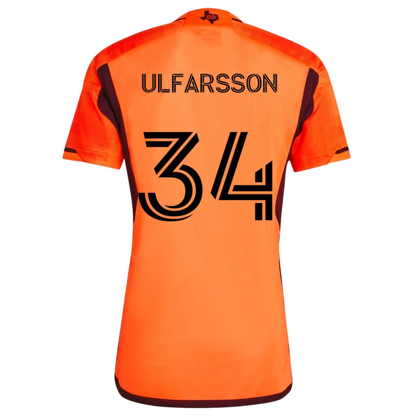 Børn Thor Úlfarsson #34 Orange Sort Hjemmebane Spillertrøjer 2024/25 Trøje T-Shirt