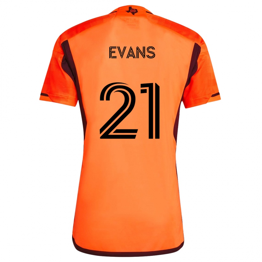 Børn Jacob Evans #21 Orange Sort Hjemmebane Spillertrøjer 2024/25 Trøje T-Shirt