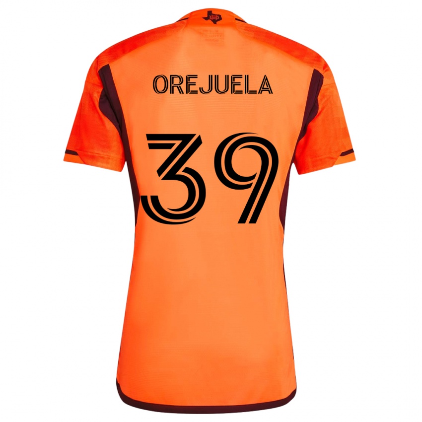 Børn Jesus Orejuela #39 Orange Sort Hjemmebane Spillertrøjer 2024/25 Trøje T-Shirt