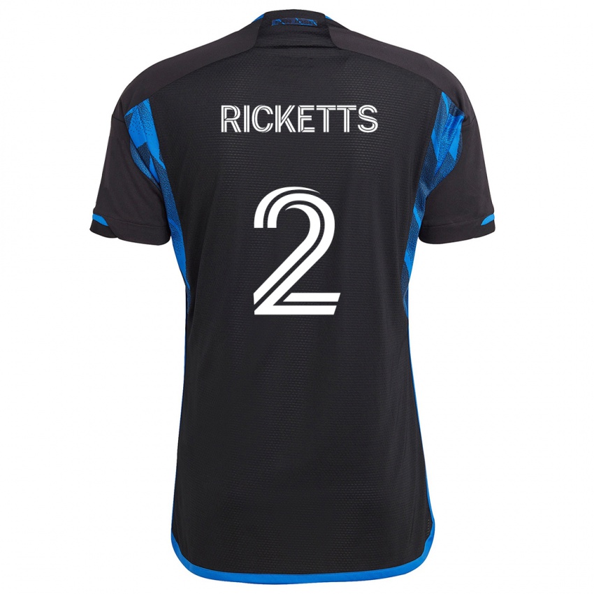 Børn Jamar Ricketts #2 Blå Sort Hjemmebane Spillertrøjer 2024/25 Trøje T-Shirt