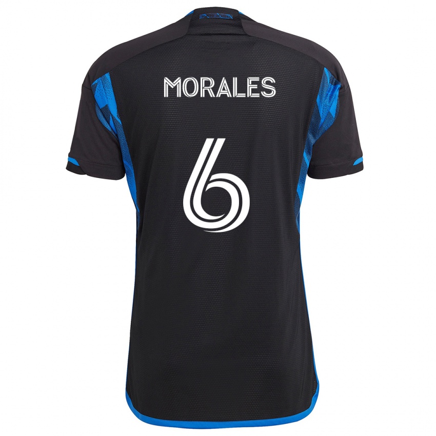 Børn Alfredo Morales #6 Blå Sort Hjemmebane Spillertrøjer 2024/25 Trøje T-Shirt