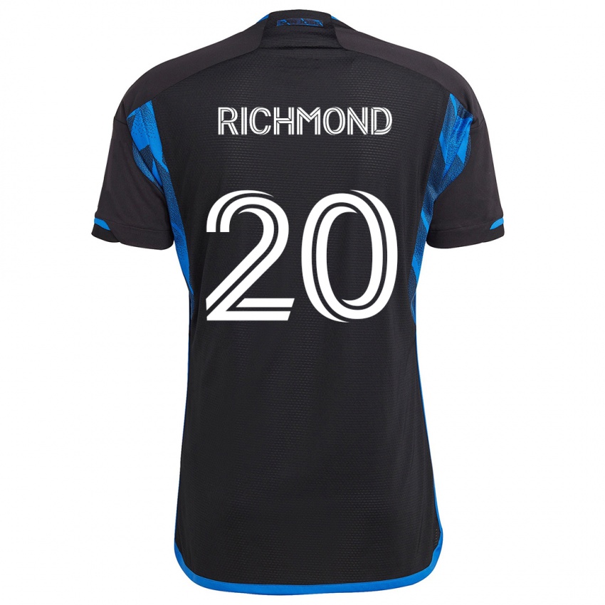 Børn Will Richmond #20 Blå Sort Hjemmebane Spillertrøjer 2024/25 Trøje T-Shirt