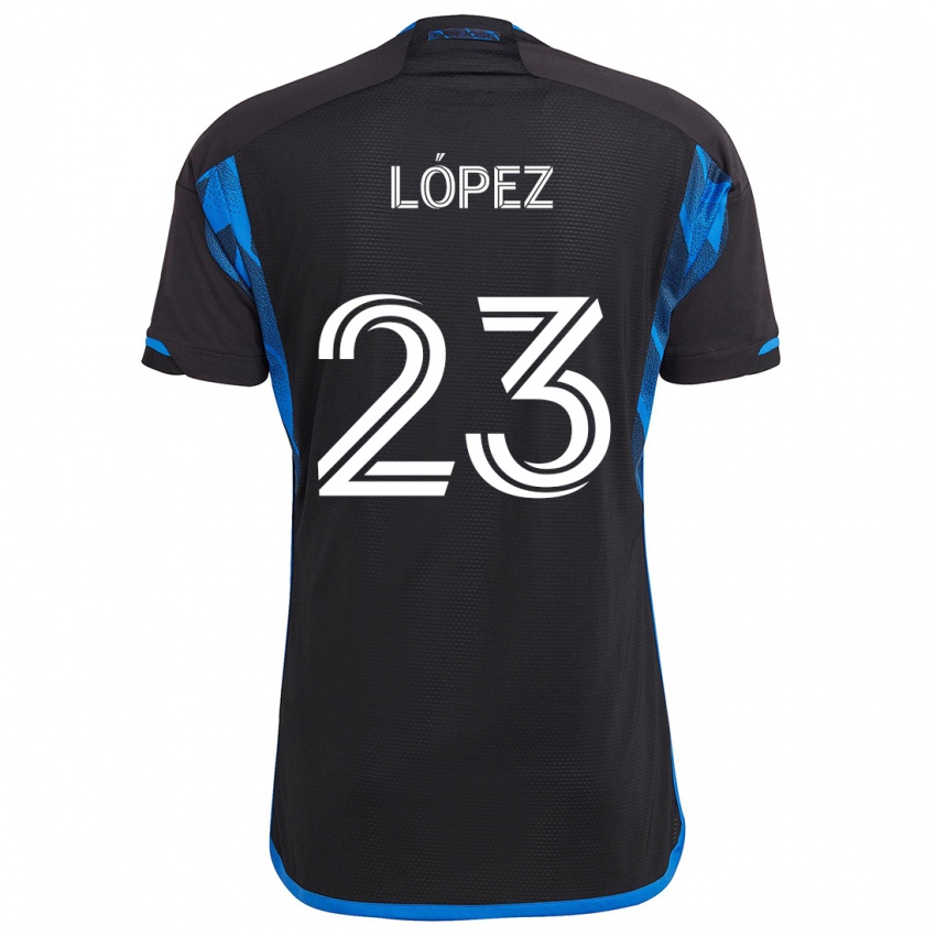 Børn Hernán López #23 Blå Sort Hjemmebane Spillertrøjer 2024/25 Trøje T-Shirt