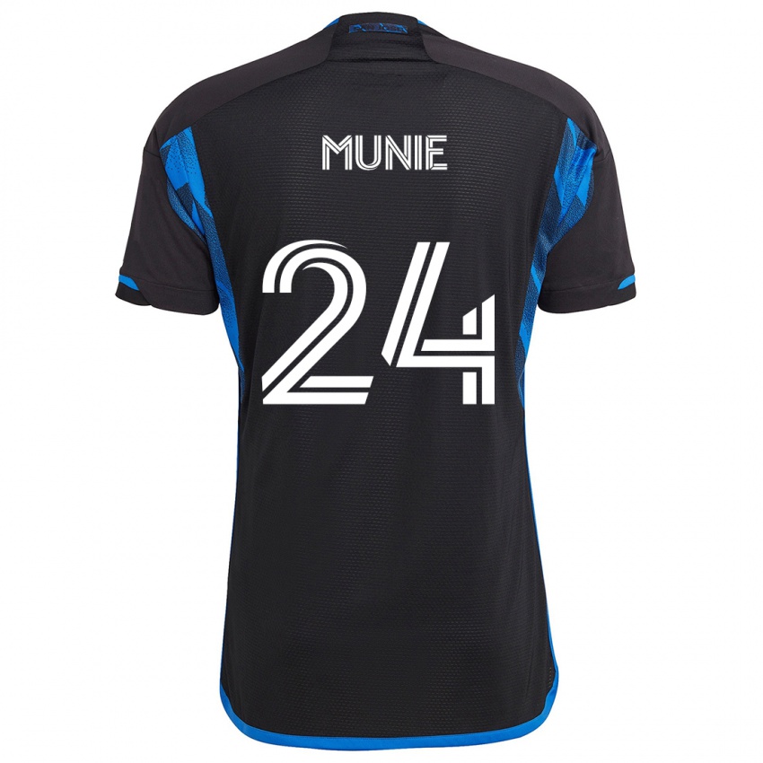 Børn Daniel Munie #24 Blå Sort Hjemmebane Spillertrøjer 2024/25 Trøje T-Shirt