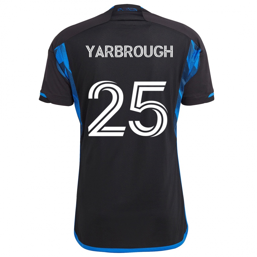 Børn William Yarbrough #25 Blå Sort Hjemmebane Spillertrøjer 2024/25 Trøje T-Shirt