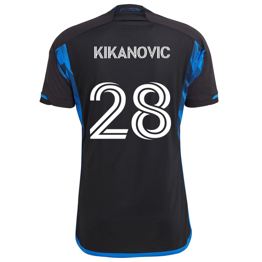 Børn Benjamin Kikanovic #28 Blå Sort Hjemmebane Spillertrøjer 2024/25 Trøje T-Shirt