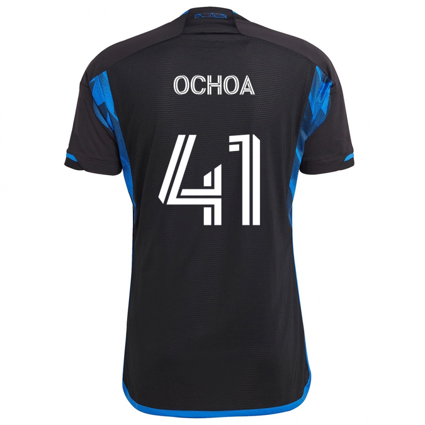 Børn Emmanuel Ochoa #41 Blå Sort Hjemmebane Spillertrøjer 2024/25 Trøje T-Shirt