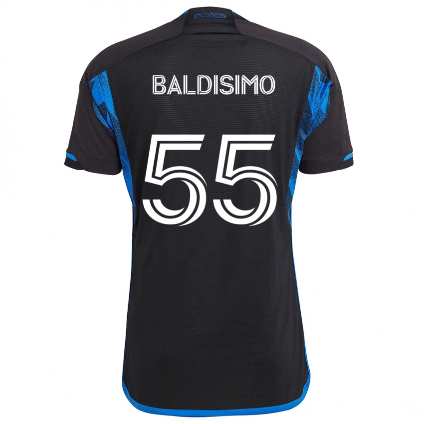 Børn Michael Baldisimo #55 Blå Sort Hjemmebane Spillertrøjer 2024/25 Trøje T-Shirt