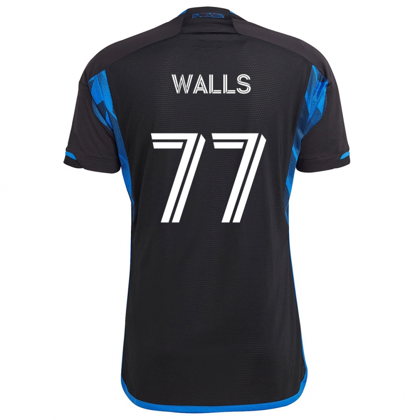 Børn Casey Walls #77 Blå Sort Hjemmebane Spillertrøjer 2024/25 Trøje T-Shirt