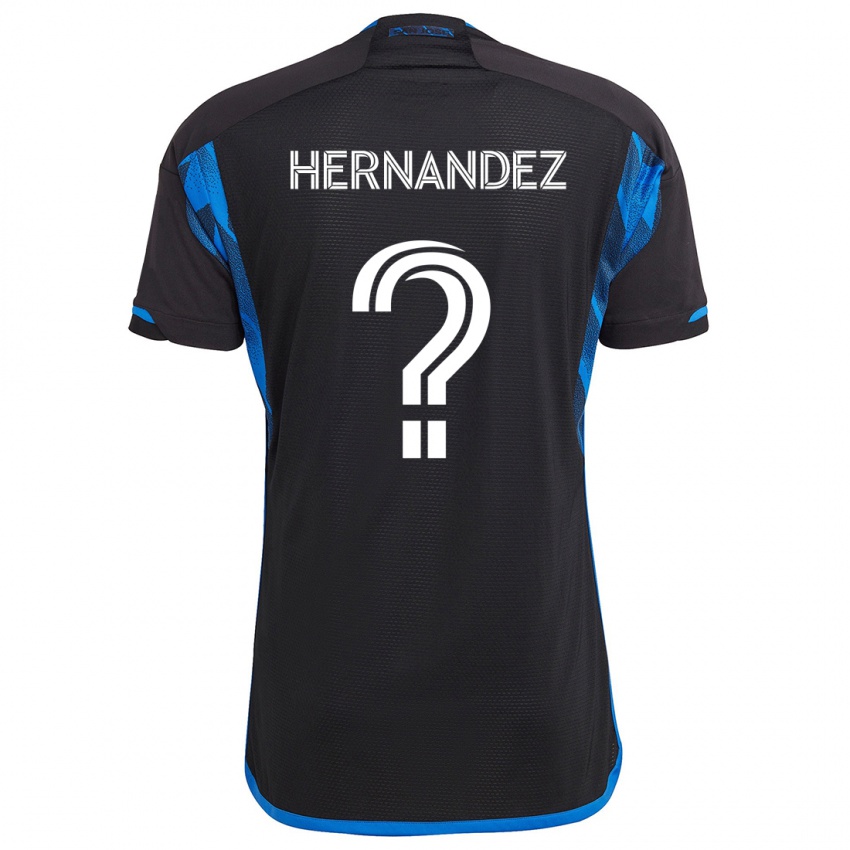 Børn Oliver Hernandez #0 Blå Sort Hjemmebane Spillertrøjer 2024/25 Trøje T-Shirt