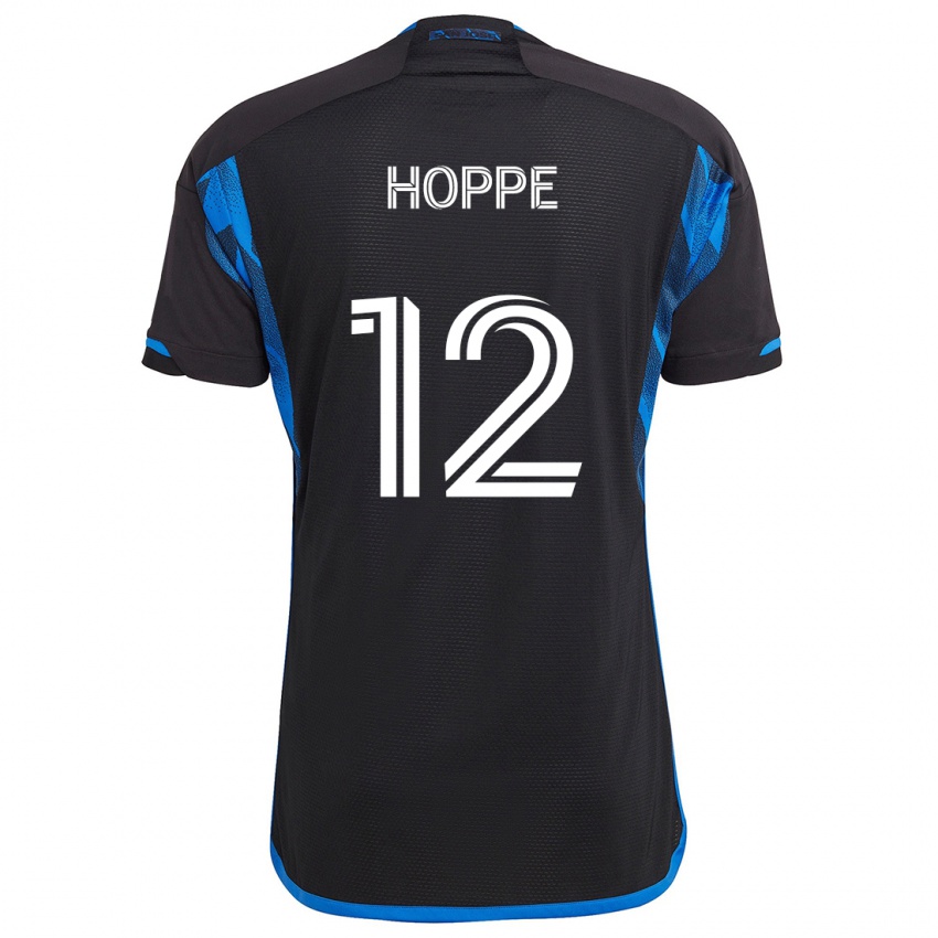 Børn Matthew Hoppe #12 Blå Sort Hjemmebane Spillertrøjer 2024/25 Trøje T-Shirt