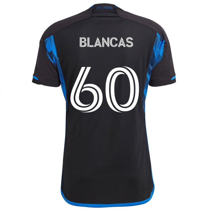 Børn Eduardo Blancas #60 Blå Sort Hjemmebane Spillertrøjer 2024/25 Trøje T-Shirt