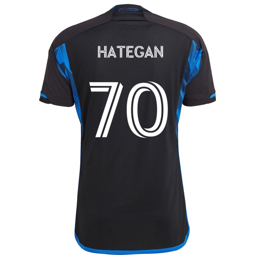 Børn Roberto Hategan #70 Blå Sort Hjemmebane Spillertrøjer 2024/25 Trøje T-Shirt