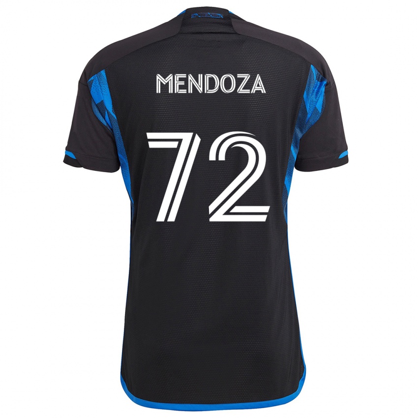 Børn Edwyn Mendoza #72 Blå Sort Hjemmebane Spillertrøjer 2024/25 Trøje T-Shirt