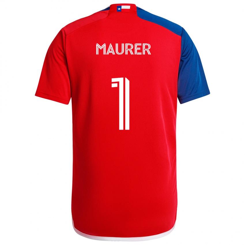 Børn Jimmy Maurer #1 Blå Rød Hjemmebane Spillertrøjer 2024/25 Trøje T-Shirt