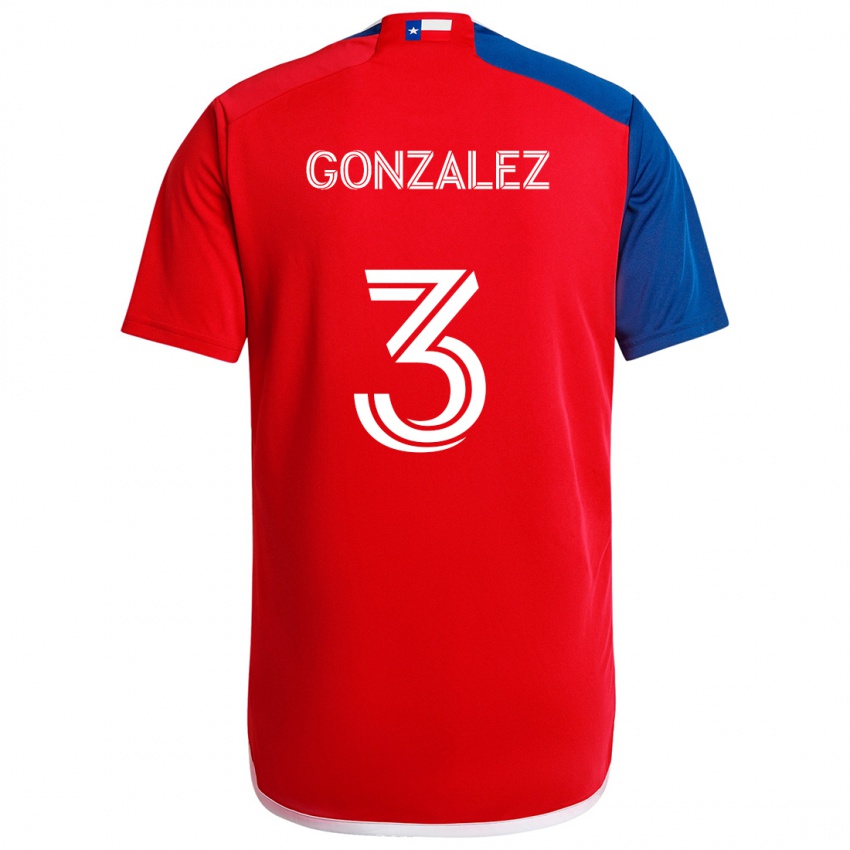 Børn Omar González #3 Blå Rød Hjemmebane Spillertrøjer 2024/25 Trøje T-Shirt