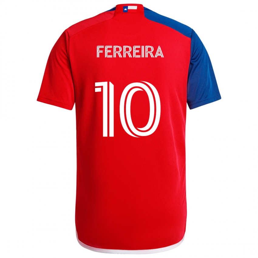 Børn Jesús Ferreira #10 Blå Rød Hjemmebane Spillertrøjer 2024/25 Trøje T-Shirt