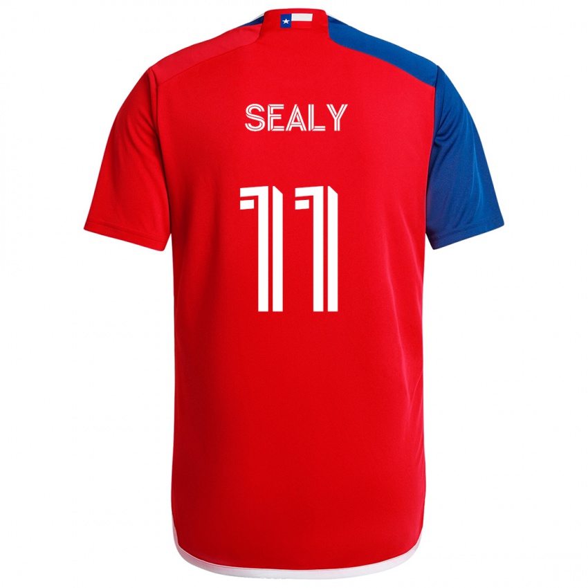 Børn Dante Sealy #11 Blå Rød Hjemmebane Spillertrøjer 2024/25 Trøje T-Shirt