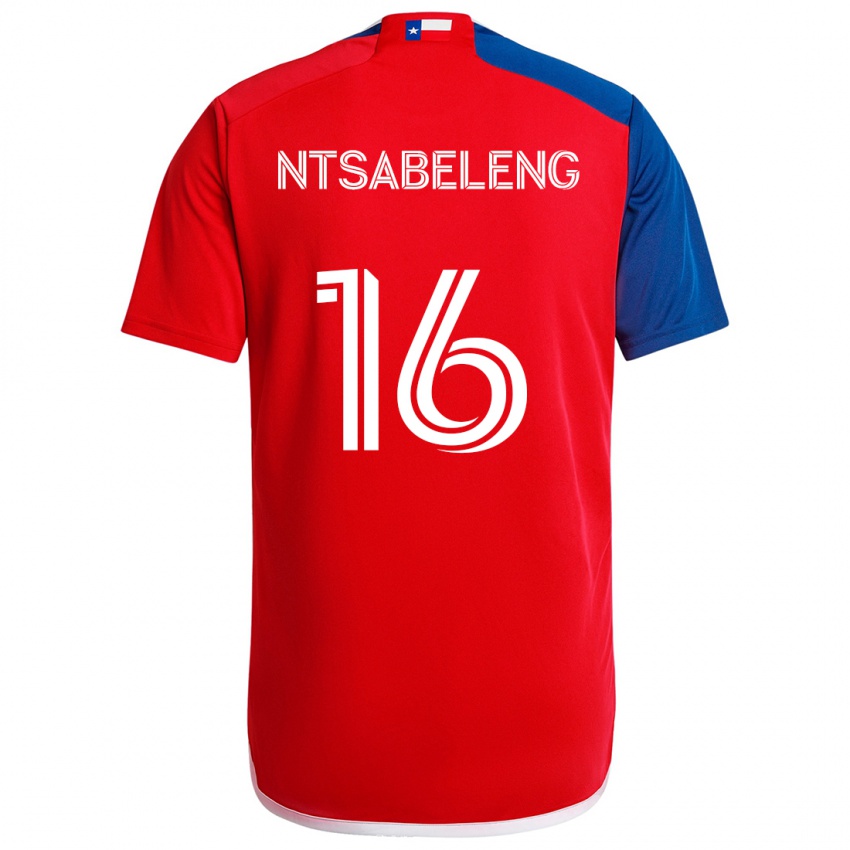 Børn Tsiki Ntsabeleng #16 Blå Rød Hjemmebane Spillertrøjer 2024/25 Trøje T-Shirt