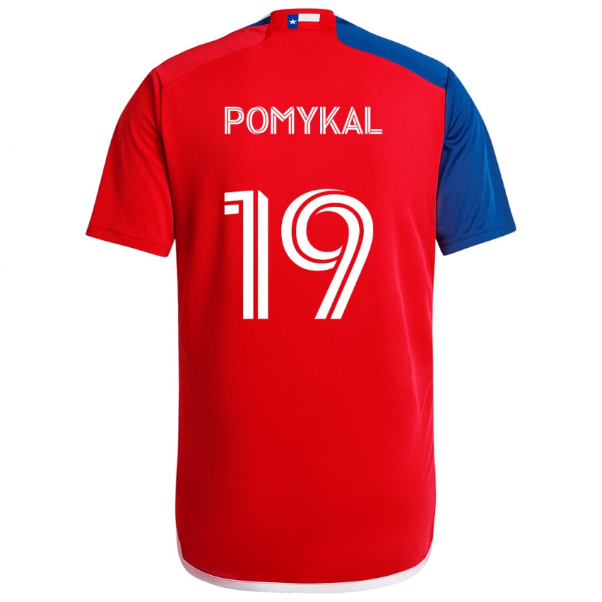 Børn Paxton Pomykal #19 Blå Rød Hjemmebane Spillertrøjer 2024/25 Trøje T-Shirt