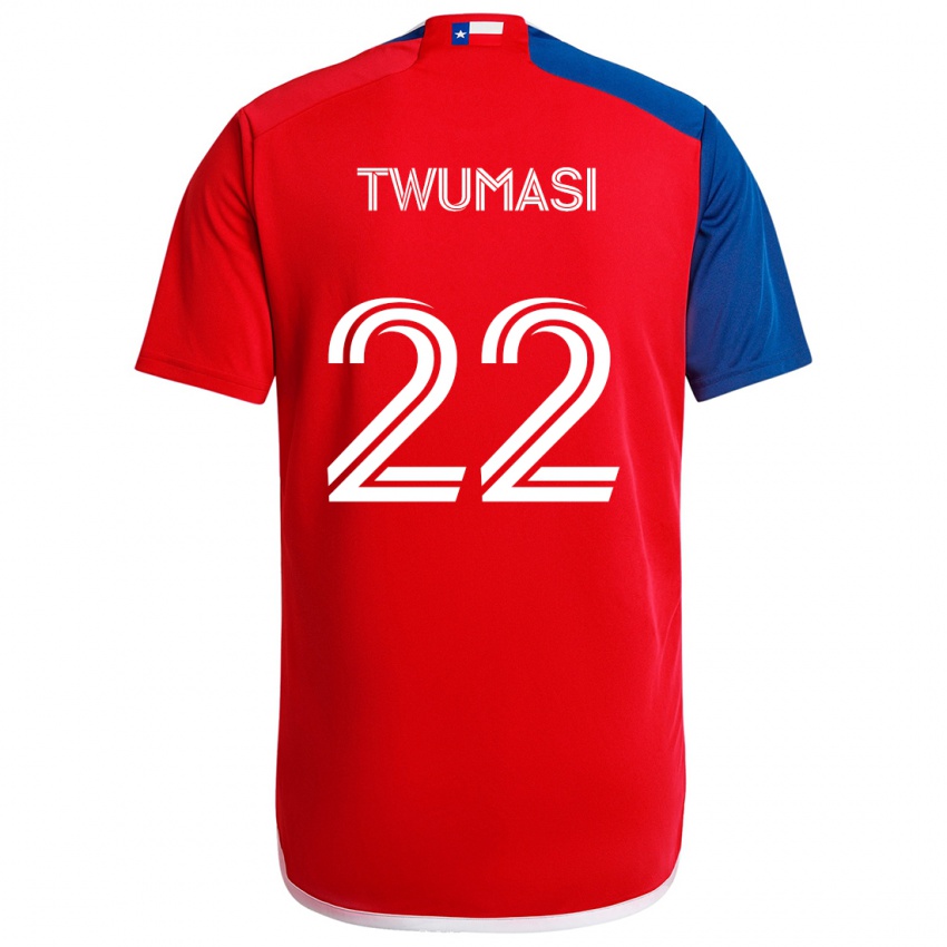 Børn Ema Twumasi #22 Blå Rød Hjemmebane Spillertrøjer 2024/25 Trøje T-Shirt