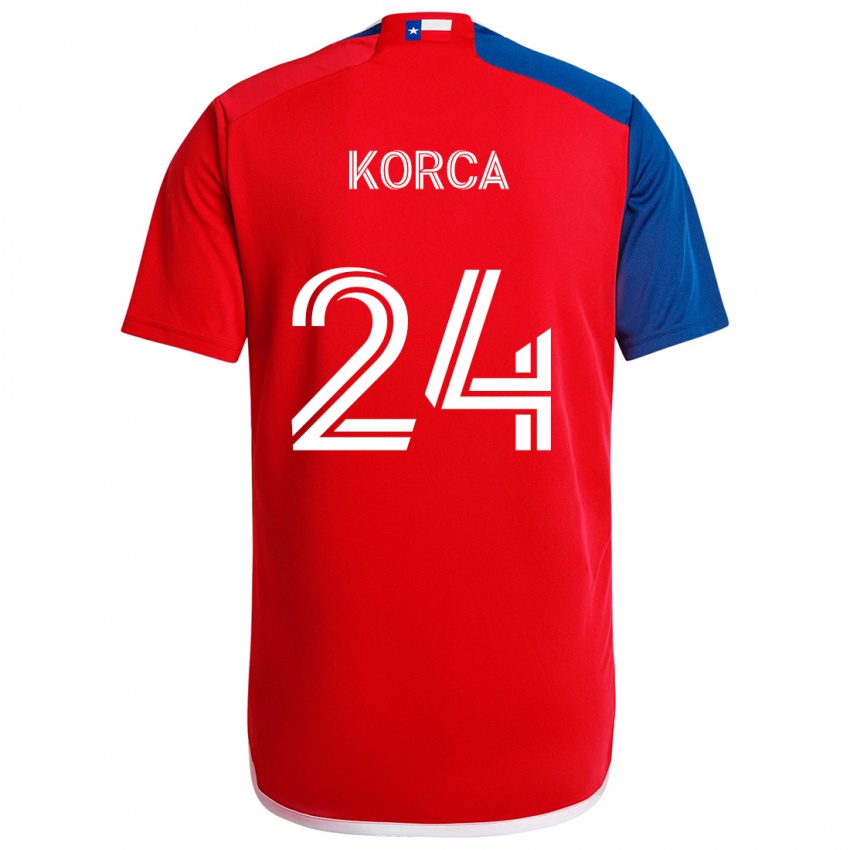 Børn Amet Korca #24 Blå Rød Hjemmebane Spillertrøjer 2024/25 Trøje T-Shirt