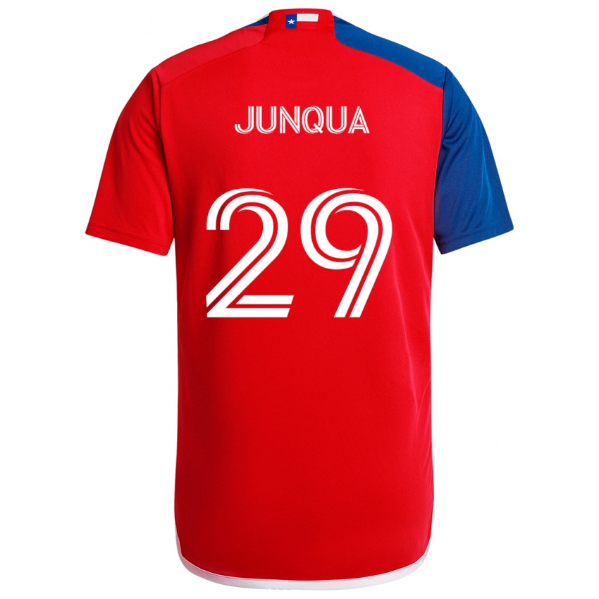 Børn Sam Junqua #29 Blå Rød Hjemmebane Spillertrøjer 2024/25 Trøje T-Shirt