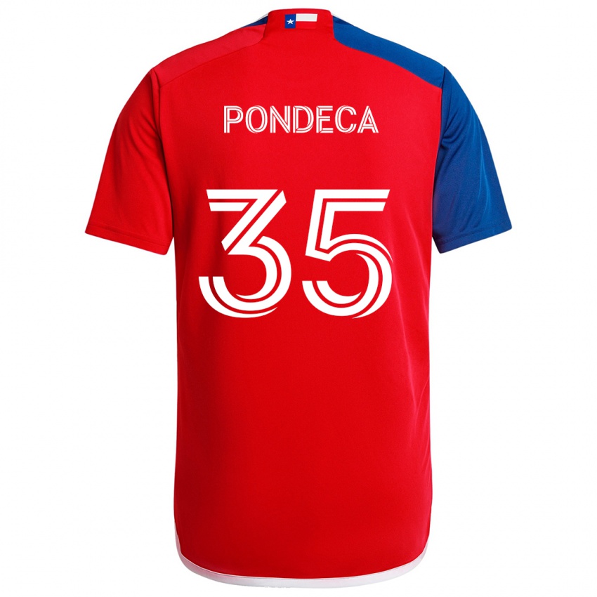 Børn Tomas Pondeca #35 Blå Rød Hjemmebane Spillertrøjer 2024/25 Trøje T-Shirt