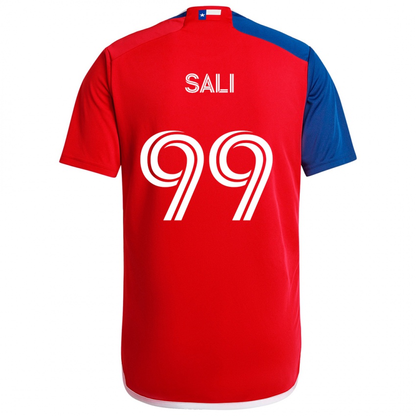 Børn Enes Sali #99 Blå Rød Hjemmebane Spillertrøjer 2024/25 Trøje T-Shirt