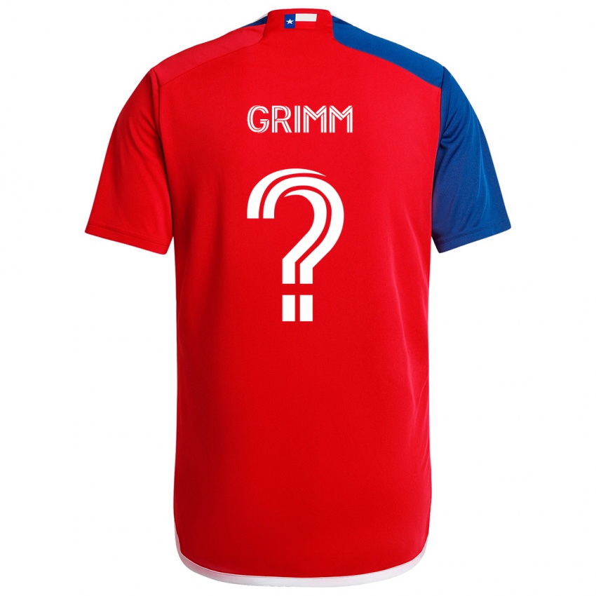 Børn Mason Grimm #0 Blå Rød Hjemmebane Spillertrøjer 2024/25 Trøje T-Shirt